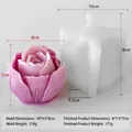 Tulip flower silicone mold for DIY candles and soaps with detailed size specifications - Tulip F425
