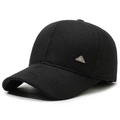 Gorra de béisbol negra de invierno para hombre con tejido texturizado y detalle de logo metálico - Ajustable / Negro