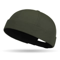 Adjustable dark green docker hat with quick-dry fabric and retro brimless design - Adjustable / Dark Green