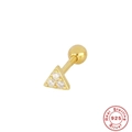 Clou d'oreille cartilage triangle en argent S925 doré avec pierres en zircone cubique - Triangle Doré à 3 Zircons