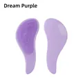 Set of two dreamy purple detangling hairbrushes with ergonomic curved handles - Dreamy Purple