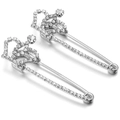 Silver crown safety pin brooch with sparkling white crystals for scarves and waistbands - 30# Silver Large Crown 6.3*2.3cm