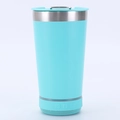 16oz mint green stainless steel tumbler with integrated wireless Bluetooth speaker base - 16oz / Mint Green (Upgraded with Speaker)