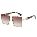Vintage oversized square sunglasses with gold metal frame and tortoiseshell temples - Gold Frame Gradient Tea Lens