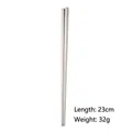 Silver 304 stainless steel square chopsticks 23cm length weighing 32g per pair - 23CM / Silver