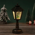 Antike Bronze-Weihnachtslaterne mit LED-Licht und Tannenbaum-Schneekugeleffekt - Bronze Weihnachtsbaum