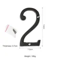 Industrial rustic cast iron house number 2 wall decor with mounting screws, 14cm height - Large Flat Number-2 / Black