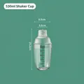 530ml clear cocktail shaker with precise measurements and frosted lid on green background - 530ml 3-Section Shaker Cup