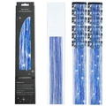 Blue glitter hair tinsel extensions with clips for sparkling hair styling 60cm length - 12 Pieces / Laser Royal Blue (12-Piece Set)