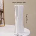 White geometric star-shaped ceramic vase, matte finish, 20.5cm height for home decor - Five-pointed Star (21cm)