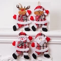 Set di decorazioni natalizie con Babbo Natale Pupazzo di neve Renna e Orso in tessuto - Babbo Natale Singolo / Vivace/Quadri Rossi