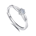 S925 sterling silver interlaced knot open ring featuring a brilliant round zircon stone - FDJZ-163-Women's