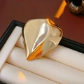 Elegante broche de planeta dorado con acabado de espejo pulido en estuche de joyería fina - Forma de Hoja Abstracta / 9# Hoja Abstracta Dorada