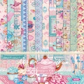 Afternoon Tea 6x6 scrapbook paper pad with 12 vintage floral and cupcake designs - R2338 24 Images