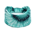 Bandeau large tie-dye bleu sarcelle et marine avec nœud pour le yoga et le sport - Bleu Vert Tie-Dye