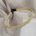 Eleganter Haarreif aus champagnergold geflochtenem Metall mit Wabenstruktur-Finish - 10# Netz Stirnband