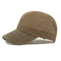 Breathable tan mesh knit baseball cap with a wide brim for sun protection - Adjustable / Bean Green