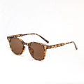 Vintage round tortoiseshell sunglasses with dark brown lenses and small cat eye frame - Tortoise Tea Lens