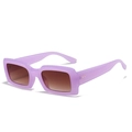 Square lavender sunglasses with brown gradient lenses and thick retro frame design - Jelly Purple Frame Double Tea Lens