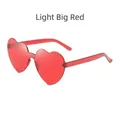 Lunettes de soleil cœur sans monture en rouge clair avec un design monobloc sans couture - Rouge clair