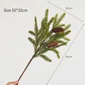 Lifelike 58cm artificial cedar pine branch with pine cones for Christmas decor - (x240912) 58cm Green Pine Branch