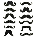 Set di 12 baffi finti neri per cosplay di festa con diverse forme autoadesive - Set da 12 Stili / Nero
