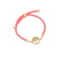 Bracciale intrecciato rosa con ciondolo Albero della Vita dorato e dettagli occhio magico - Ciondolo Albero della Vita Malocchio Zirconia (Rosa)