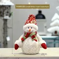 Weihnachts-Schneemann-Figur mit rotem Schal und Mütze 29cm für festliche Dekoration - Kleiner weißer Schaumstoff-Schneemann (29x23cm)