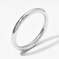 Minimalist silver stainless steel ring with mirror polished finish in a slim circular design - Silver