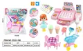 Kids' pink supermarket cash register toy set with scanner, cart, and light-up features - Pink Cash Register Doll Shopping Set Bagged (F332-13K)