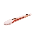 Pince de cuisine en or rose avec embouts en silicone rose pour le barbecue et la cuisine - Rose
