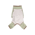 Green and cream pet onesie with outdoor print and elastic cuffs for small dogs - S / Grey Green