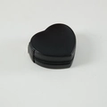 Portagioie compatto a forma di cuore in pelle PU nera con chiusura a zip metallica resistente - Nero