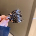 Pinza per capelli a stella in metallo grigio scuro con strass e design a spirale - Clip per Coda di Cavallo Geometrica a Croce Canna di Fucile