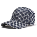 Gorra de béisbol de mezclilla azul marino con bordados blancos para hombre y mujer - Talla única / Azul oscuro