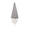 Funda para botella de vino gnomo de Navidad con gorro gris y barba blanca - Gris