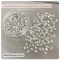 Mini transparent marquise cut zircon nail gems 1.5x3mm in clear display bottle - 2*4 White Flatback Marquise