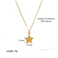 Collana vintage in acciaio inossidabile placcato oro 18k con ciondolo a stella da 11,5mm - Stile Stella a Cinque Punte (TN3207)