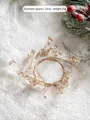 Golden Christmas beaded wreath decoration, 15cm diameter with sparkling metallic finish - 15CM / Small Champagne Gold Ring
