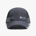 Cappellino sportivo grigio scuro traspirante con motivi geometrici e dettagli blu chiaro - Regolabile / grigio scuro