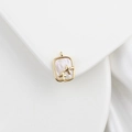 18k gold plated rectangular mother of pearl pendant with cross zircon inlay charm - Rectangular Plate 10*15mm