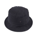Dettaglio cappello a secchiello in denim nero con occhielli di ventilazione in metallo - Regolabile / Denim Nero