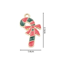 Christmas candy cane pendant in red and green enamel with gold alloy edges, 2.3cm by 1.4cm - 2325 Candy Cane