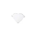 Connettore a cuore in acciaio inossidabile argento lucido con doppi anelli per gioielli - Color Acciaio / Lucidato