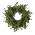 Weihnachtskranz mit Kiefernnadeln und natürlichen Zapfen für festliche Tischdeko - 50cm-Ohne Licht