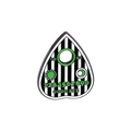 Gothic Ouija Planchette emaille speld met zwart-witte strepen en groene letters - Gestreepte Planchette (QHXZ2964)