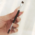 Dual-ended eyebrow brush and lash spoolie with black handle and silver metal ferrule - Budget Dual-Ended Brow Brush