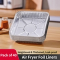 Square silver aluminum foil liners for air fryer, 16cm thick leakproof trays 40 pack - 16cm*16cm (40 Pcs)