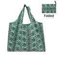 Foldable green elephant print oxford fabric shopping bag with portable design - Green Ethnic Elephant
