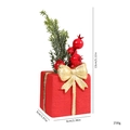 Christmas resin gift box ornament with gold bow and dimensions 13x6x5cm weight 258g - Gift Box Ornament
